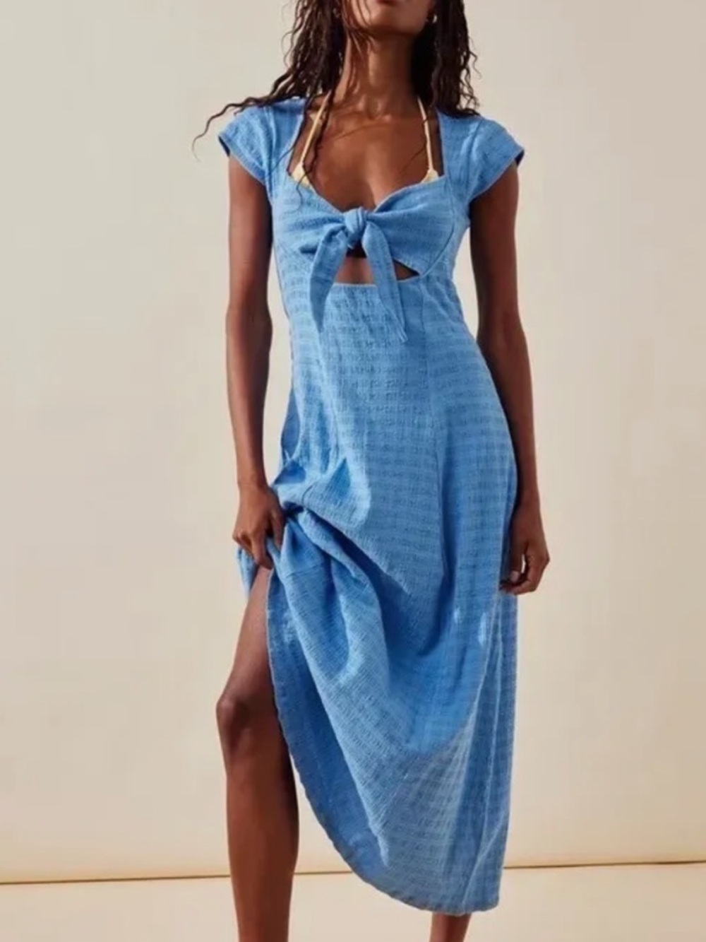 Free People Nalani blue summer dress. Size M